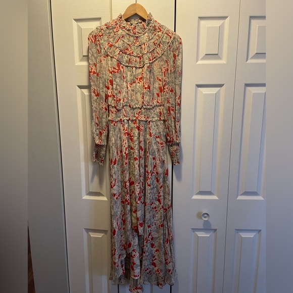 Ralph Lauren Floral Crinkled Georgette Dress size 4 - Picture 5 of 9